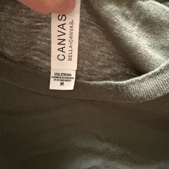 Bella Canvas Army Green Tee with Gold Star Vanderbilt - Picture 3 of 3